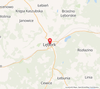 Map of Lębork, Pomerania
