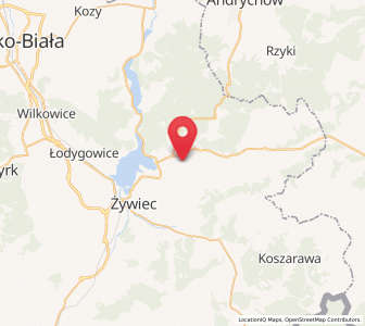 Map of Łękawica, Silesia
