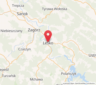 Map of Lesko, Subcarpathia