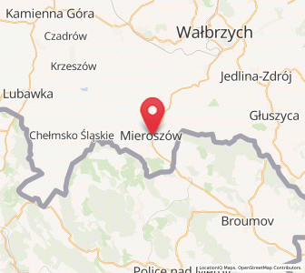 Map of Mieroszów, Lower Silesia