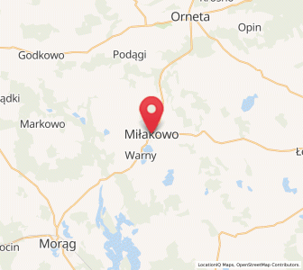 Map of Miłakowo, Warmia-Masuria