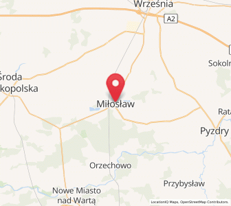 Map of Miłosław, Greater Poland