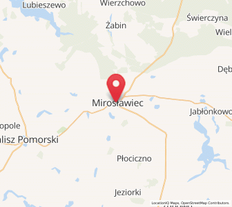 Map of Mirosławiec, West Pomerania