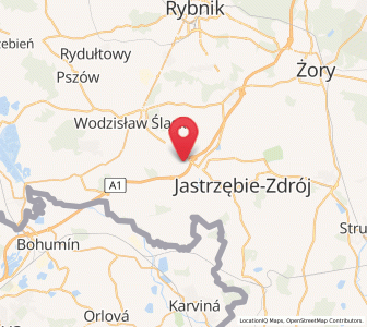 Map of Mszana, Silesia