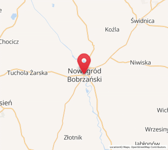 Map of Nowogród Bobrzański, Lubusz
