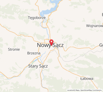Map of Nowy Sącz, Lesser Poland