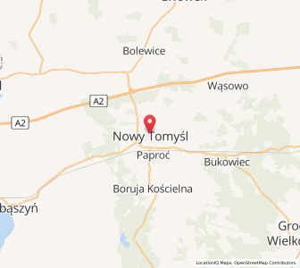 Map of Nowy Tomyśl, Greater Poland