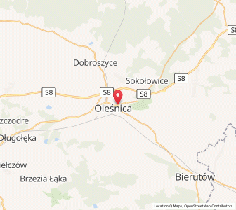Map of Oleśnica, Lower Silesia