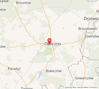 Map of Opoczno, Łódź Voivodeship