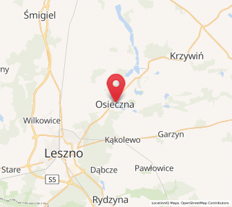 Map of Osieczna, Greater Poland