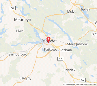 Map of Ostróda, Warmia-Masuria