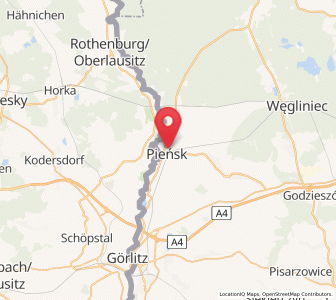 Map of Pieńsk, Lower Silesia
