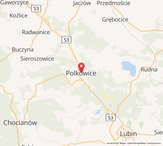 Map of Polkowice, Lower Silesia