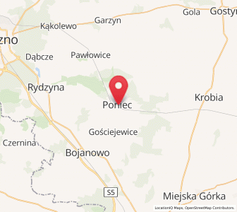 Map of Poniec, Greater Poland