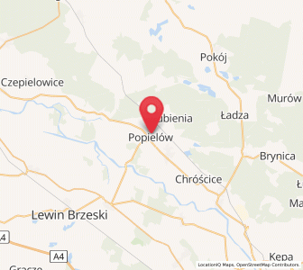 Map of Popielów, Opole Voivodeship
