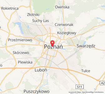 Map of Poznań, Greater Poland