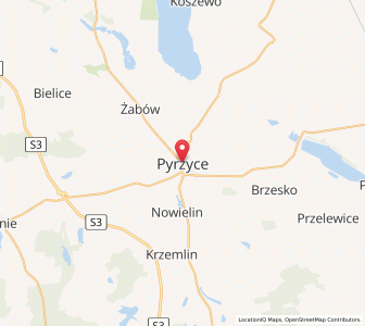 Map of Pyrzyce, West Pomerania