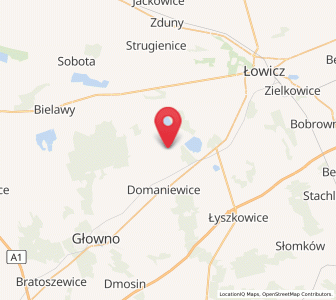 Map of Rogoźno, Łódź Voivodeship