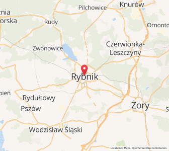 Map of Rybnik, Silesia
