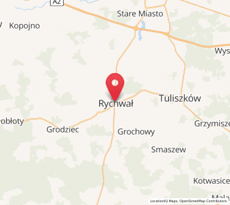 Map of Rychwał, Greater Poland
