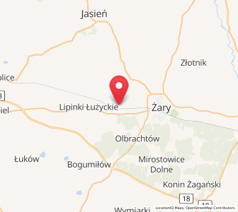 Map of Sieniawa Żarska, Lubusz