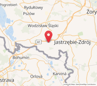 Map of Skrzyszów, Silesia