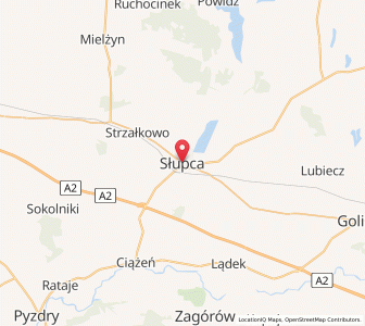 Map of Słupca, Greater Poland