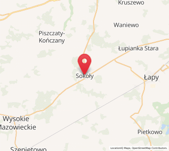 Map of Sokoły, Podlasie