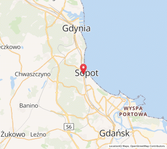 Map of Sopot, Pomerania