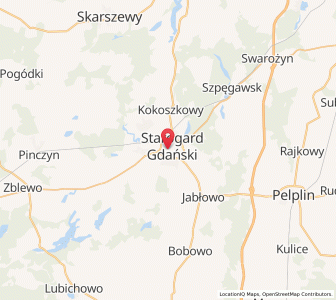 Map of Starogard Gdański, Pomerania