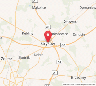 Map of Stryków, Łódź Voivodeship