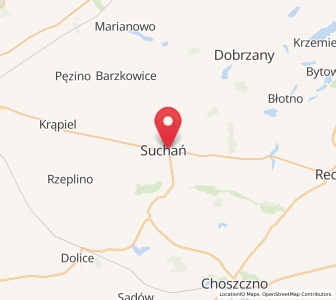 Map of Suchań, West Pomerania