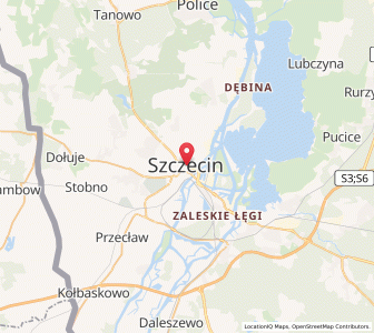 Map of Szczecin, West Pomerania
