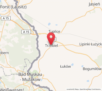 Map of Trzebiel, Lubusz