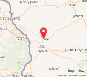 Map of Tuplice, Lubusz