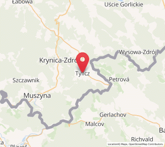 Map of Tylicz, Lesser Poland