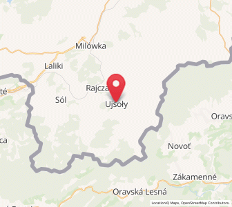 Map of Ujsoły, Silesia