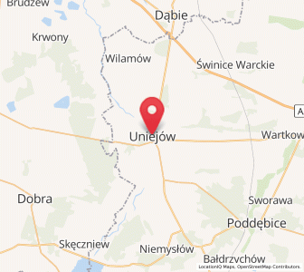 Map of Uniejów, Łódź Voivodeship