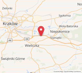 Map of Węgrzce Wielkie, Lesser Poland