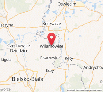 Map of Wilamowice, Silesia