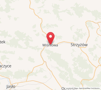 Map of Wiśniowa, Subcarpathia