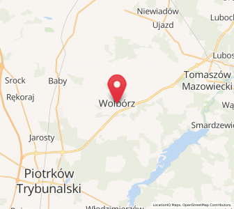 Map of Wolbórz, Łódź Voivodeship