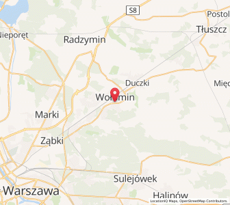 Map of Wołomin, Mazovia