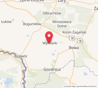 Map of Wymiarki, Lubusz
