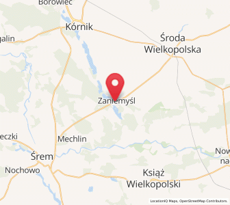 Map of Zaniemyśl, Greater Poland