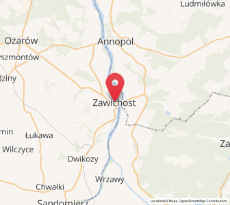 Map of Zawichost, Świętokrzyskie
