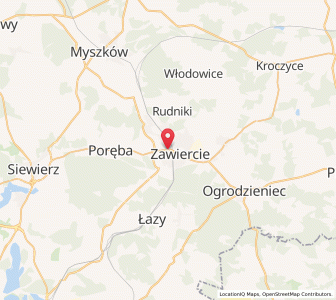 Map of Zawiercie, Silesia