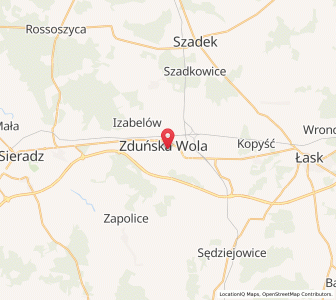 Map of Zduńska Wola, Łódź Voivodeship