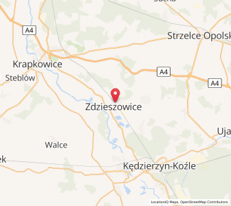 Map of Zdzieszowice, Opole Voivodeship