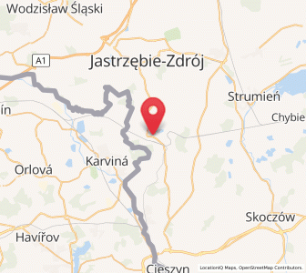Map of Zebrzydowice, Silesia